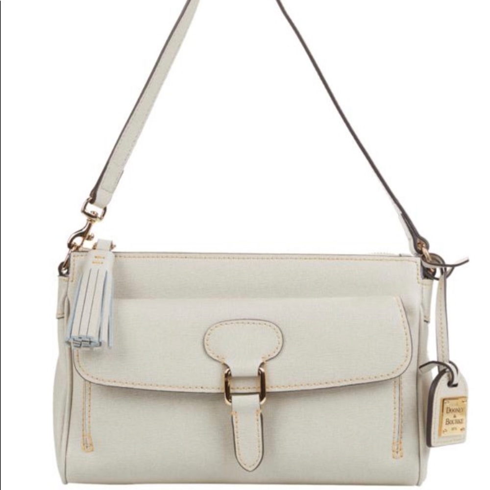 Dooney & Bourke Saffiano Leather Dana Pocket Clutch in Ecru